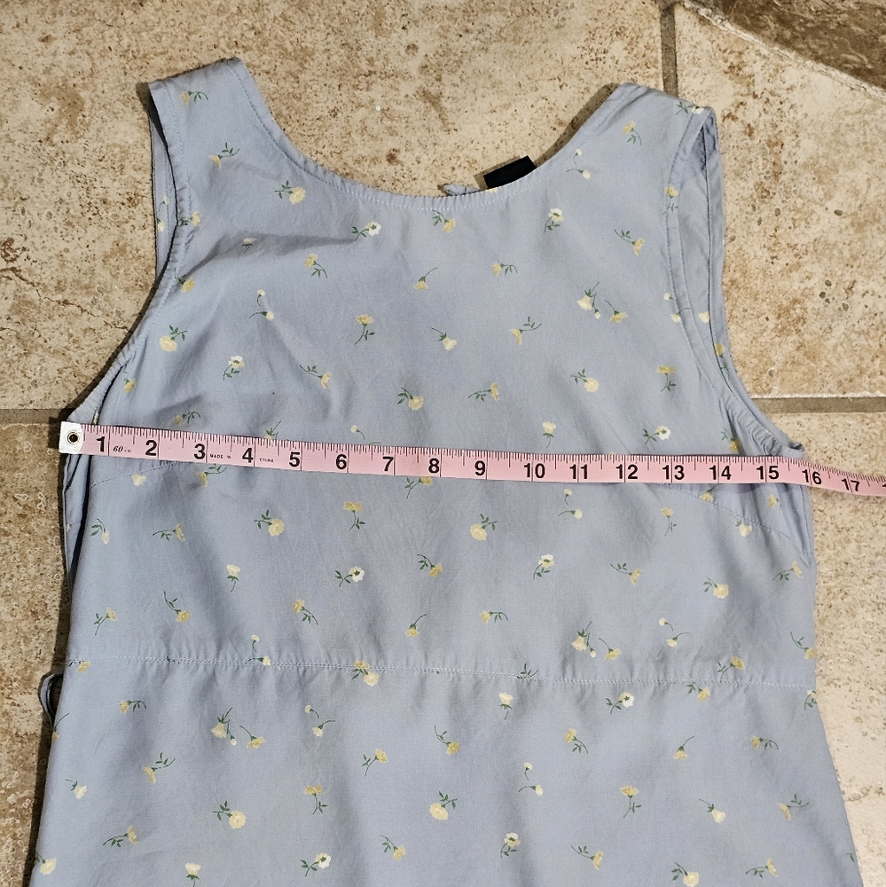 GAP Womens Size 6 Midi Dress Blue Floral Rayon Cottagecore Vintage Summer Boho - Picture 6 of 7